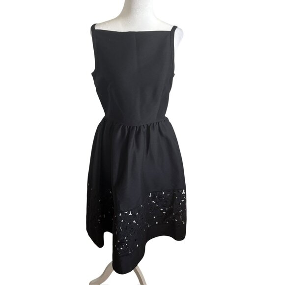 Kate Spade Dress Black US 4 fit and flare dress 50s style square neck LBD knee - Picture 2 of 13